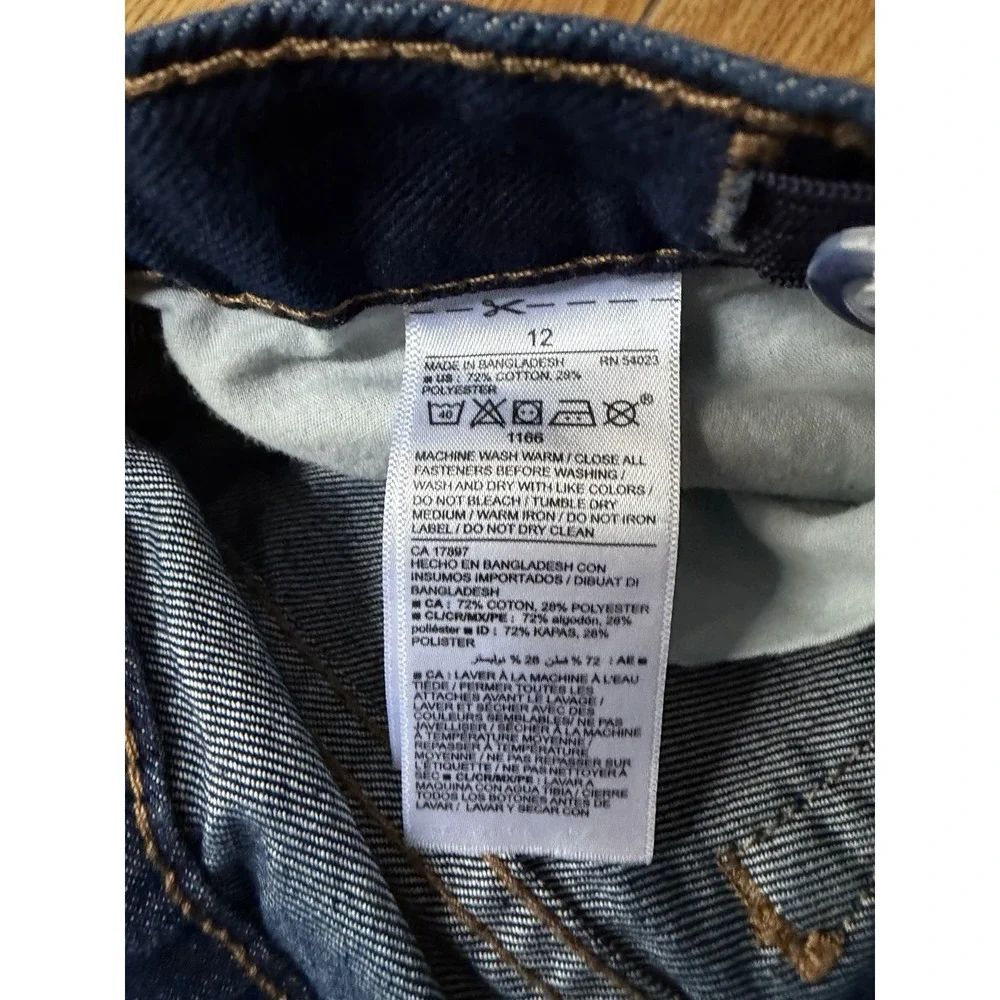 Lot of 2 Old Navy Boys Size 12 Straight Jeans BuiltInTough Adjustable Waist Blue